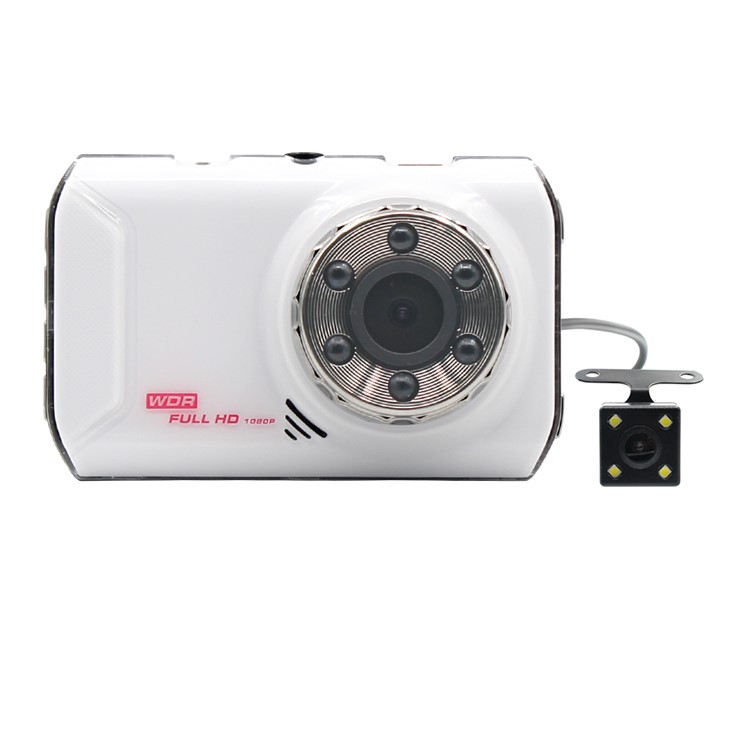 FH05H 3.0 inch 1080P Full HD Dual Lens Car DVR 170° Wide Angle Car Camera Recorder - White-11