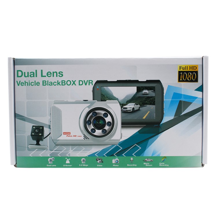 FH05H 3.0 inch 1080P Full HD Dual Lens Car DVR 170° Wide Angle Car Camera Recorder - White-14