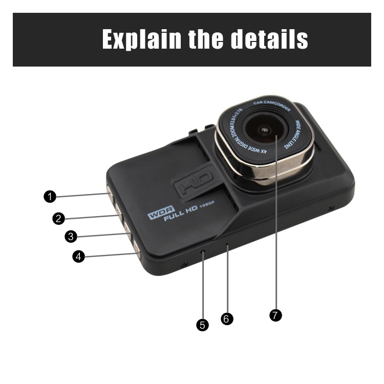 FH06 3.0 inch 1080P Full HD Car DVR 170° Wide Angle Car Camera Recorder Support G-sensor - Black-6