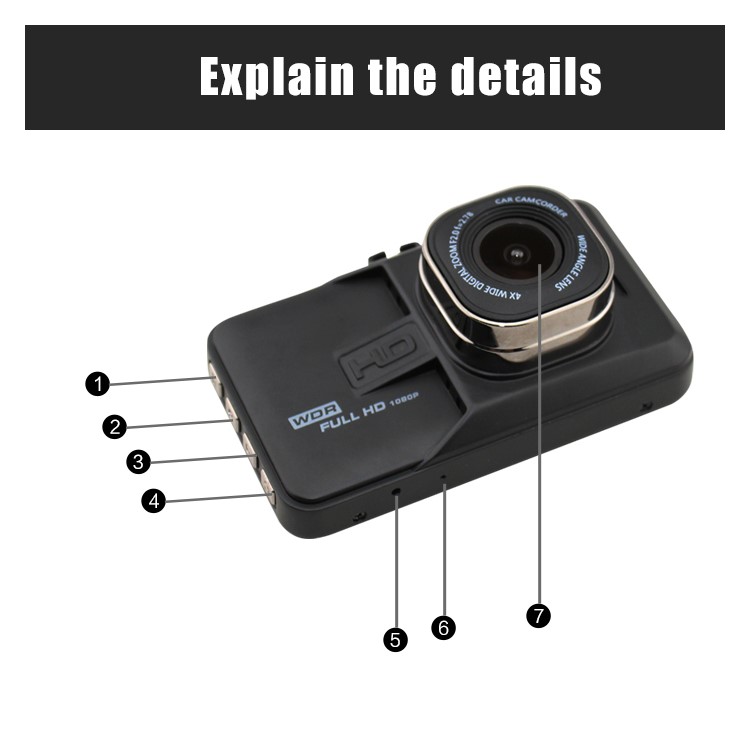 FH06H 3.0 inch 1080P HD Dual Lens Car DVR 170° Wide Angle Car Camera Recorder Support G-sensor - Black-16
