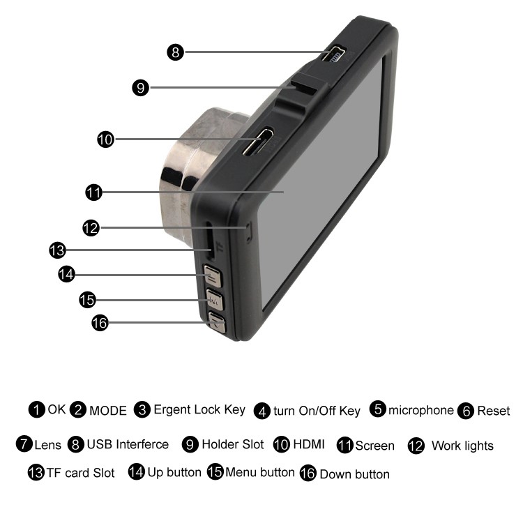 FH06H 3.0 inch 1080P HD Dual Lens Car DVR 170° Wide Angle Car Camera Recorder Support G-sensor - Black-17