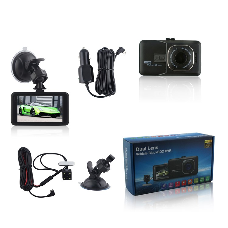 FH06H 3.0 inch 1080P HD Dual Lens Car DVR 170° Wide Angle Car Camera Recorder Support G-sensor - Black-7