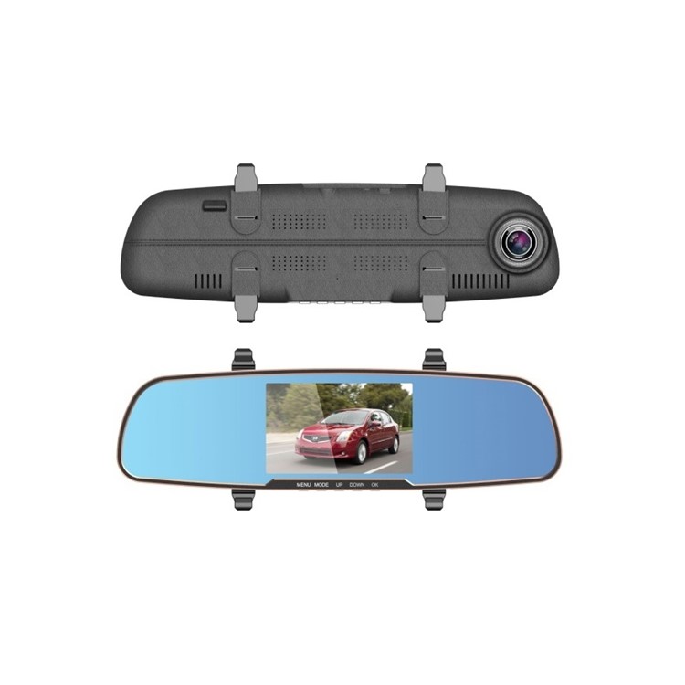 C102 5-inch 2MP Dual Lens Car Video Recorder Car DVR Dash Rearview Mirror Rearview Camera-1