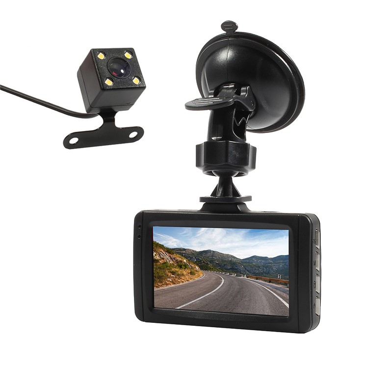 FH08H 3.0 Inch Full HD 1080P 170 Degree Wide Angle Dual Cameras Car Video Recorder Car DVR - Black-1
