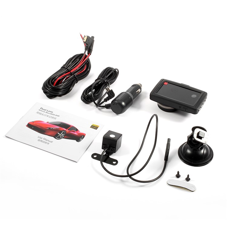 FH08H 3.0 Inch Full HD 1080P 170 Degree Wide Angle Dual Cameras Car Video Recorder Car DVR - Black-9