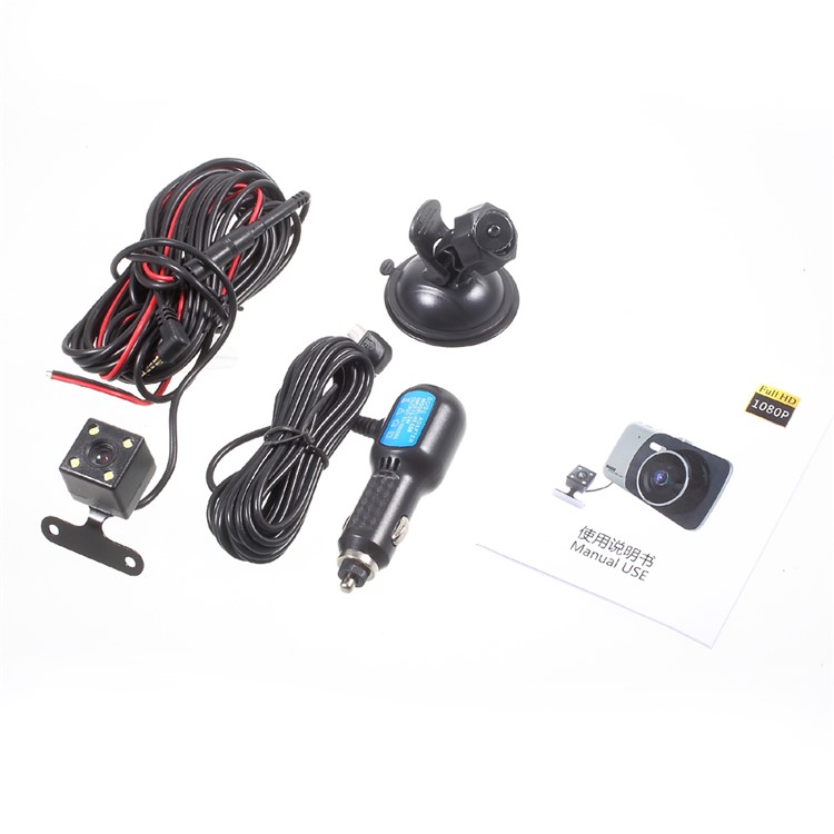 D503 4.0 inch 1080P Full HD Car DVR Video Recorder Dual Camera 170° Wide Angle Support G-sensor-10