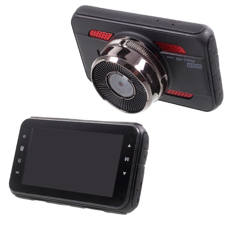 K107 3.0-inch Full HD 1080P Car Video Recorder Car DVR Support Loop Recording - Black + Red-1