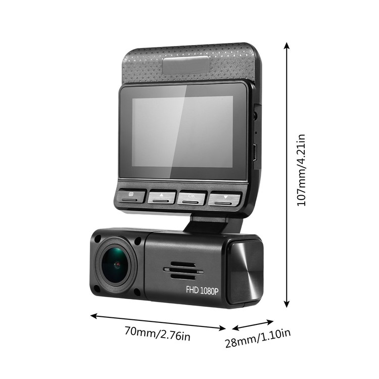 M8 2.45 Inch 1080P FHD Mini Car DVR 360 Degree Rotary Lens Car Dash Camera Video DVR - Black-15