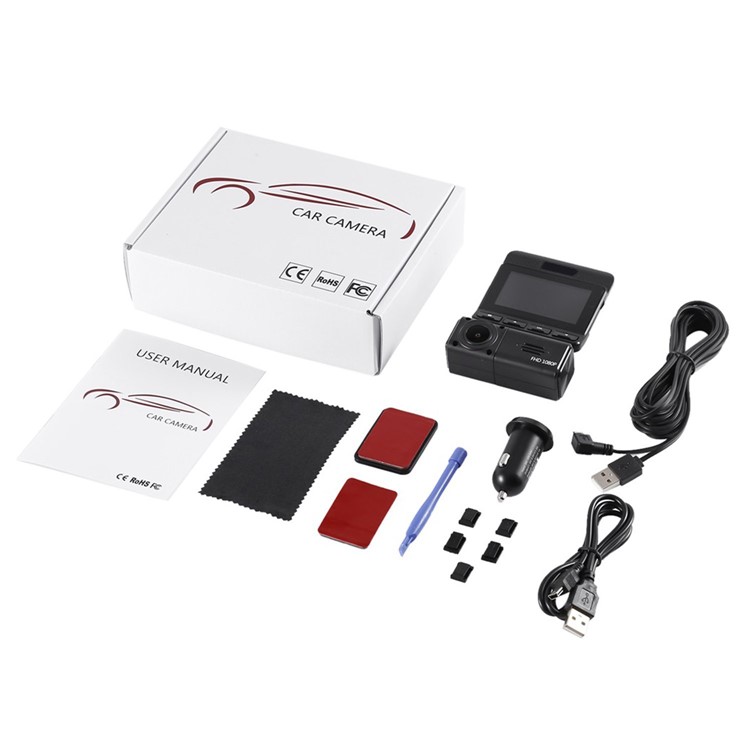 M8 2.45 Inch 1080P FHD Mini Car DVR 360 Degree Rotary Lens Car Dash Camera Video DVR - Black-18