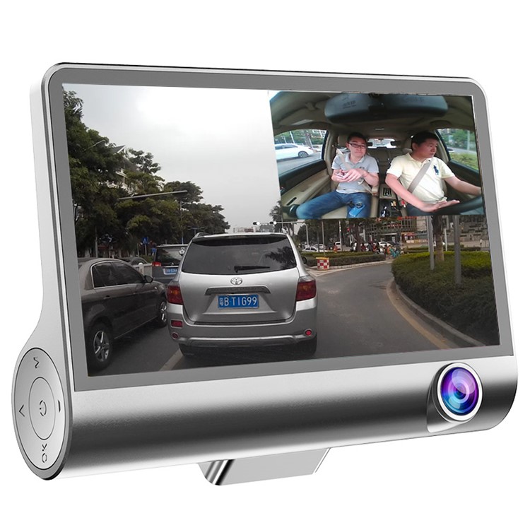 T2 4.0" Dash Cam Car DVR Camera Full HD 1080P Front Camera + Rear view Camera + Inside Camera Three Cameras-1