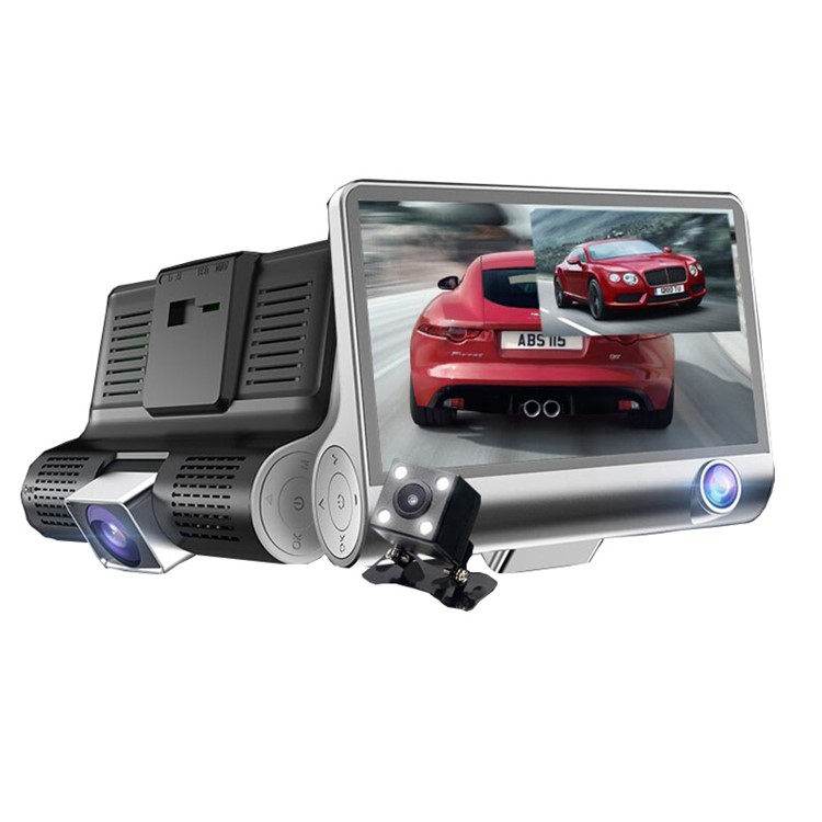 T2 4.0" Dash Cam Car DVR Camera Full HD 1080P Front Camera + Rear view Camera + Inside Camera Three Cameras-2