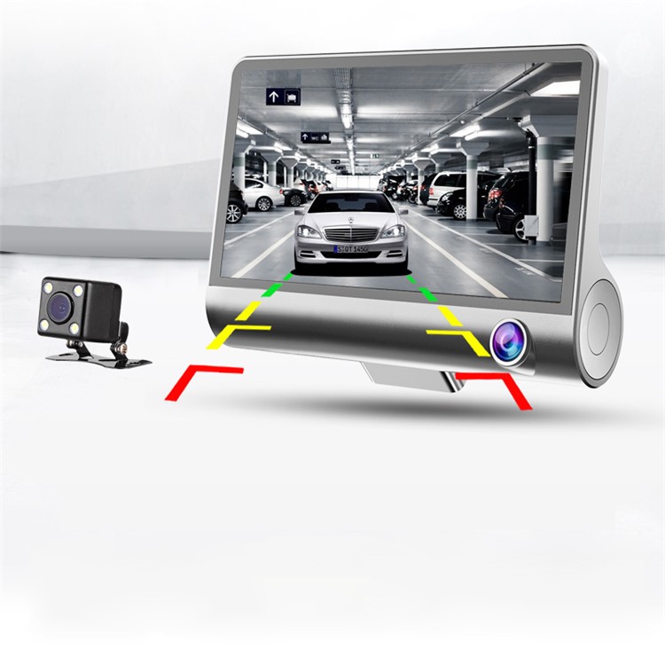 T2 4.0" Dash Cam Car DVR Camera Full HD 1080P Front Camera + Rear view Camera + Inside Camera Three Cameras-3