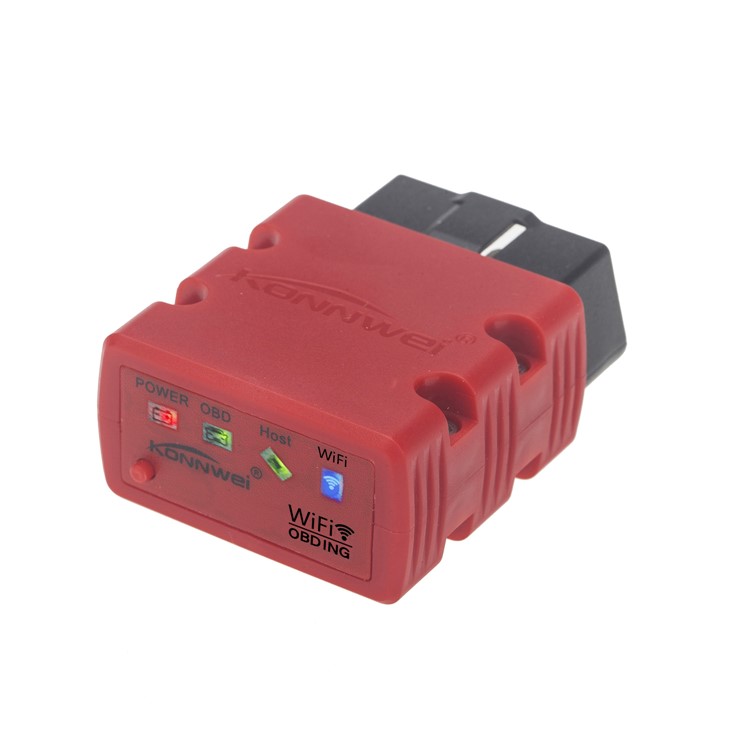 KONNWEI KW902 ELM327 WiFi OBD 2 Auto Diagnostic Detector Work on iOS/Android Devices (CE,RoHS,FCC) - Red-2