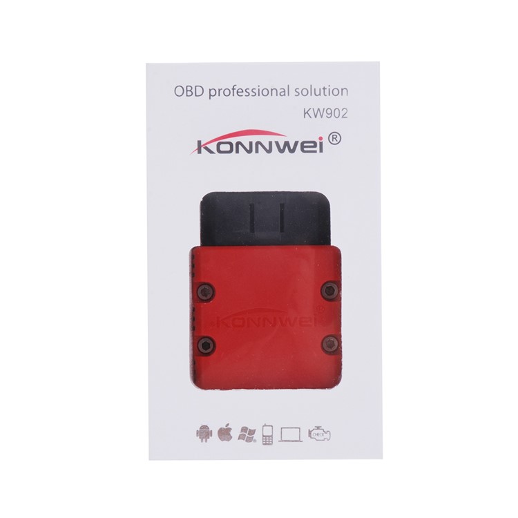 KONNWEI KW902 ELM327 WiFi OBD 2 Auto Diagnostic Detector Work on iOS/Android Devices (CE,RoHS,FCC) - Red-6