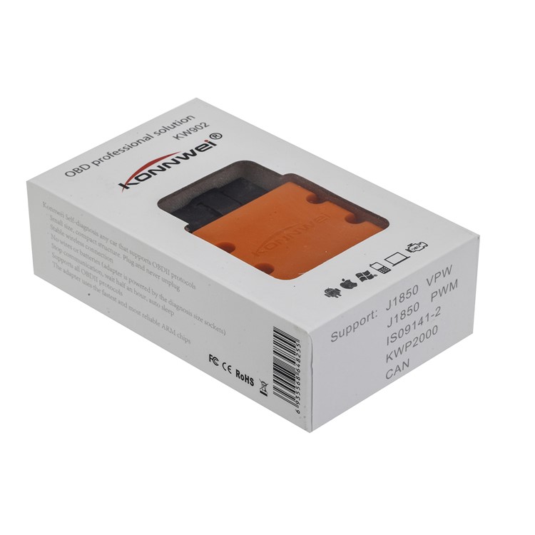 KONNWEI KW902 ELM327 WiFi OBD 2 Auto Diagnostic Reader Work on iOS/Android Devices (CE,RoHS,FCC) - Orange-7