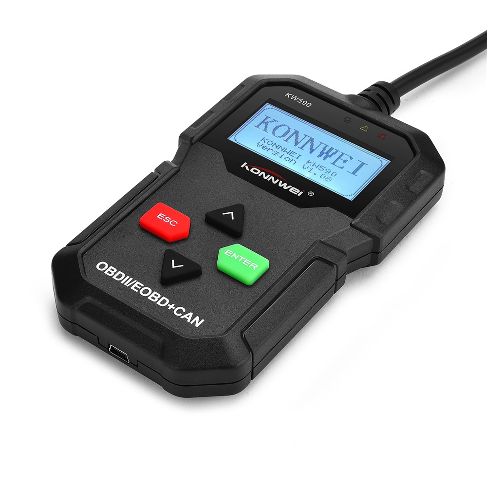 Konnwei KW590 OBD2 Code Code Reader Can Bus Engine Code Reader - Черный