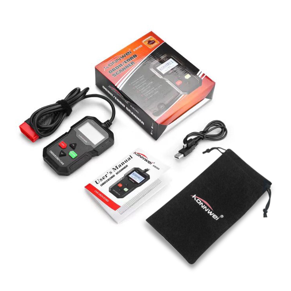 Konnwei KW590 OBD2 Fahrzeugcode Reader CAN CAN Cous Code Leser - Schwarz