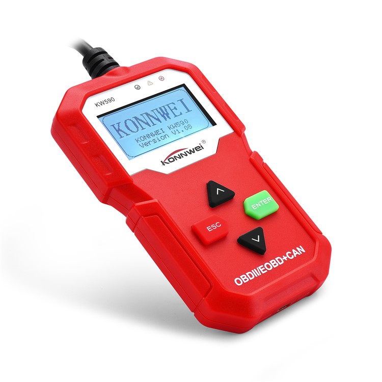 KONNWEI KW590 OBD2 CAN BUS Vehicle Engine Code Reader - Red-1