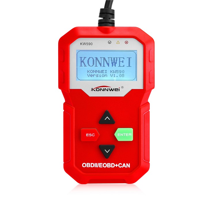 KONNWEI KW590 OBD2 CAN BUS Vehicle Engine Code Reader - Red-2