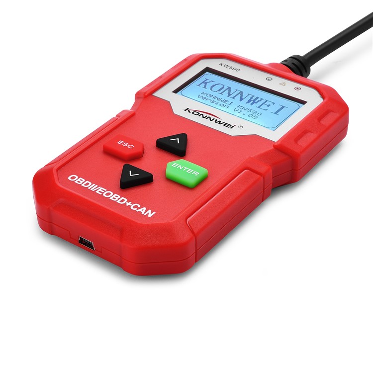 KONNWEI KW590 OBD2 CAN BUS Vehicle Engine Code Reader - Red-3
