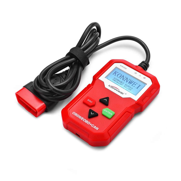 KONNWEI KW590 OBD2 CAN BUS Vehicle Engine Code Reader - Red-6