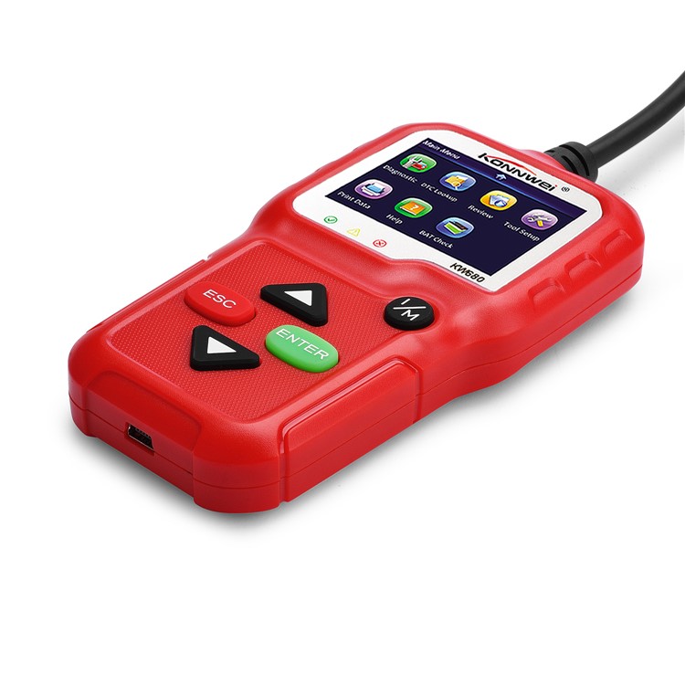 KONNWEI KW680 Professional OBDII/EOBD Scanner OBD2 CAN Bus Code Reader with TFT Color Display - Red-3