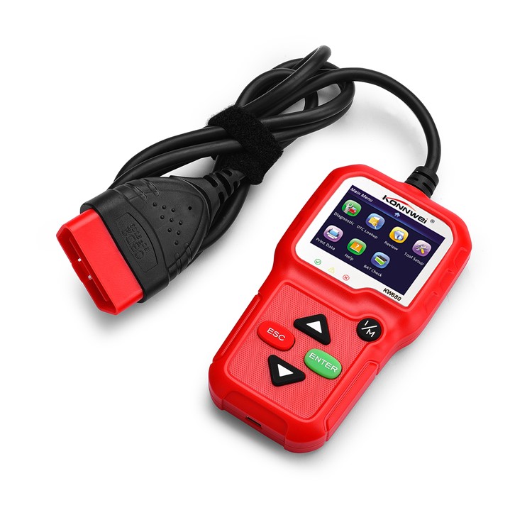 KONNWEI KW680 Professional OBDII/EOBD Scanner OBD2 CAN Bus Code Reader with TFT Color Display - Red-5