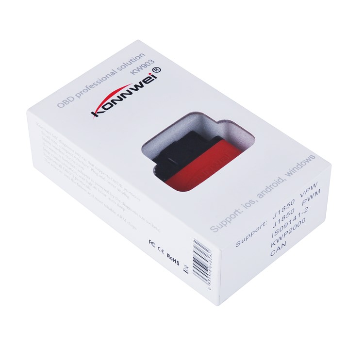 KONNWEI KW903 ELM327 WiFi OBDII Car OBD2 Code Scanner Diagnostic Tool for Android iOS - Red / Black-5