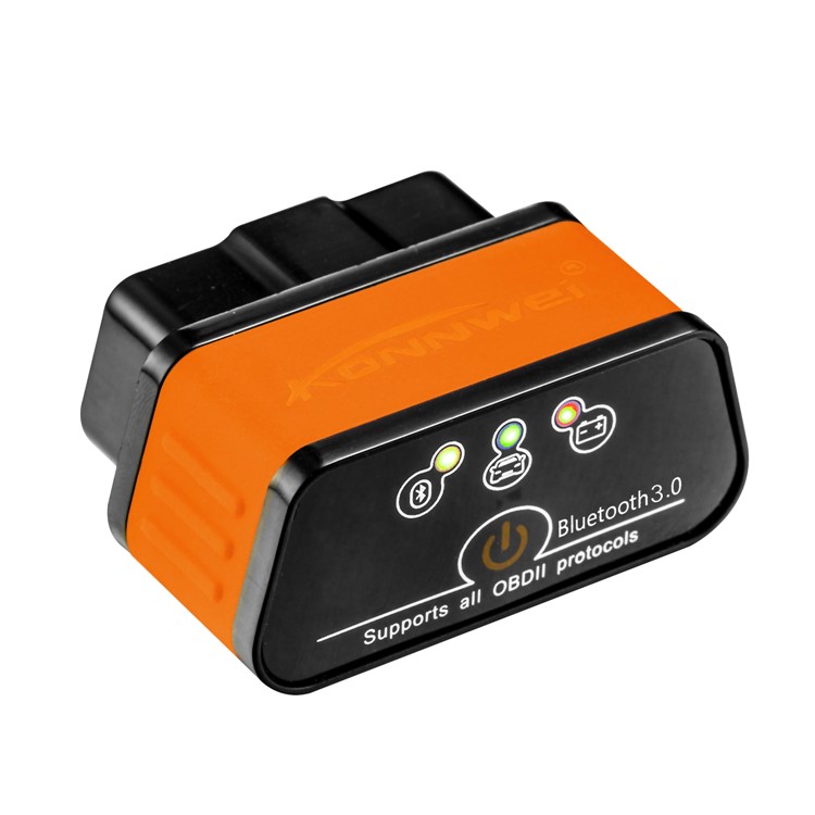 KONNWEI KW903 Herramienta De Diagnóstico De Fallas Automático ELM327 Bluetooth 3.0 Coche OBD2 OBDII Escáner - Negro / Naranja-3