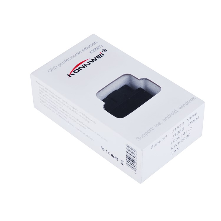 KONNWEI KW903 Bluetooth 4.0 ELM327 OBD2 Car Diagnostic Scanner Support iOS System - All Black-5