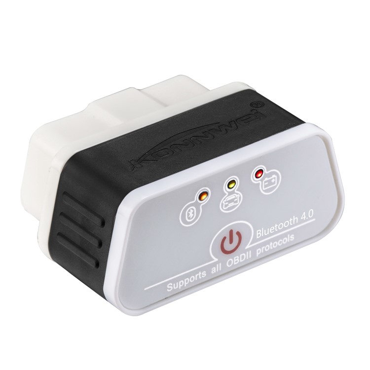 KONNWEI KW903 Bluetooth 4.0 ELM327 OBD2 Car Auto Fault Scanner Car Diagnostics Tool Code Scanner Support iOS System - White / Black-3