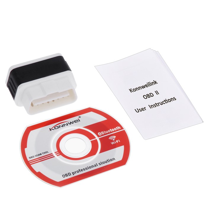 KONNWEI KW903 Bluetooth 4.0 ELM327 OBD2 Car Auto Fault Scanner Car Diagnostics Tool Code Scanner Support iOS System - White / Black-4