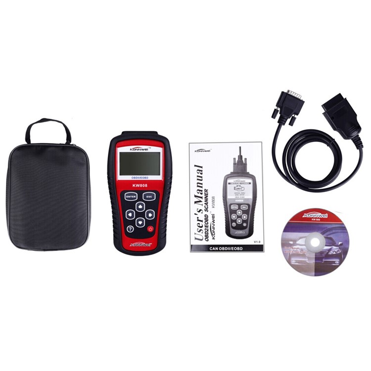 KONNWEI KW808 OBDII / EOBD Auto Code Diagnostic Scanner Reader for US/Asian/European Vehicles-2