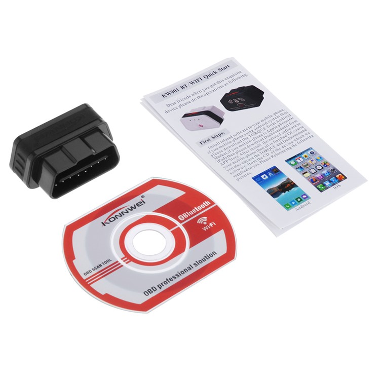 KONNWEI KW901 ELM327 ODB Bluetooth Car Engine Fault Diagnostic Scanner Detector - Black-4