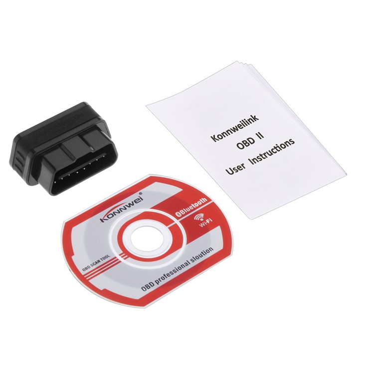 KONNWEI KW901 ELM327 Bluetooth 4.0 ODB II Diagnostic Scanner Detector for iOS - Black-4
