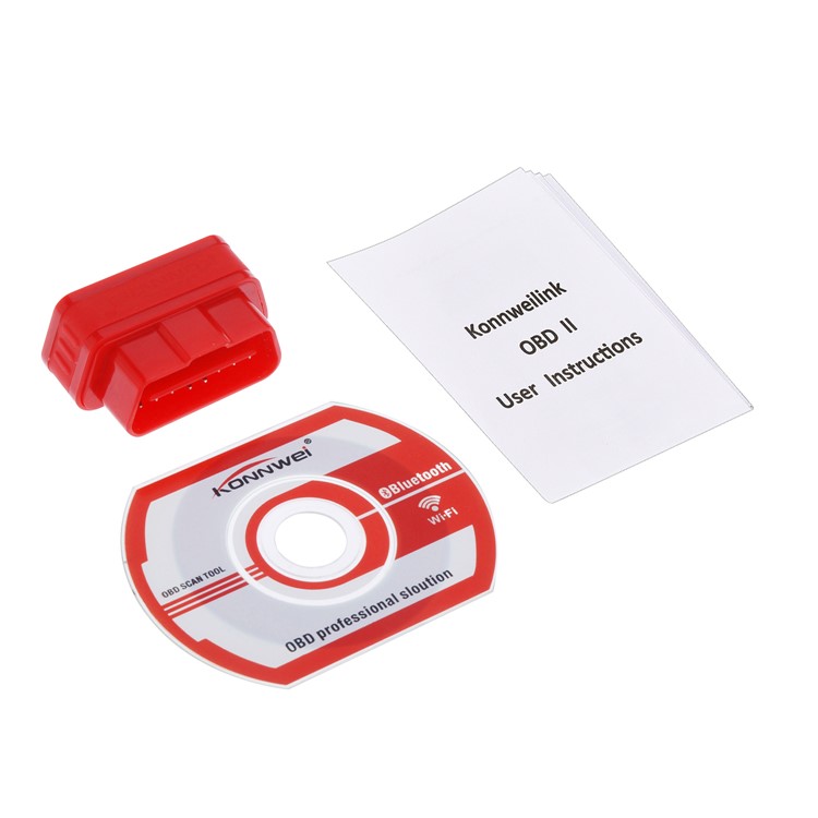 KONNWEI KW901 ELM327 Bluetooth 4.0 ODB II Code Diagnostic Scanner for iOS - Red-5