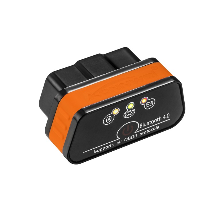 KONNWEI KW901 ELM327 Bluetooth 4.0 ODB II Code Reader Diagnostic Tool for iOS - Orange / Black-3