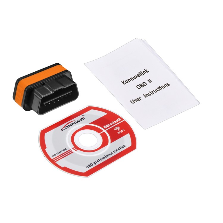 KONNWEI KW901 ELM327 Bluetooth 4.0 ODB II Code Reader Diagnostic Tool for iOS - Orange / Black-4