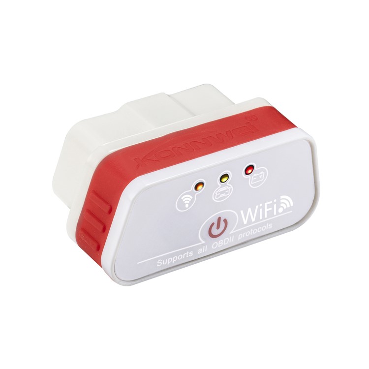 KONNWEI KW901 WiFi ELM327 Auto OBD Scan Detector Tool for iOS and Android - Red / White-2