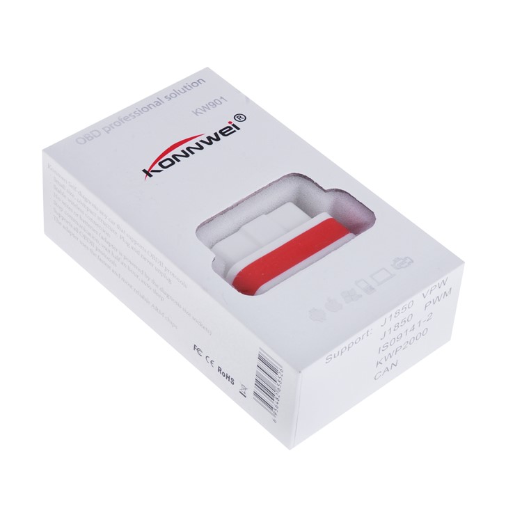 KONNWEI KW901 WiFi ELM327 Auto OBD Scan Detector Tool for iOS and Android - Red / White-4