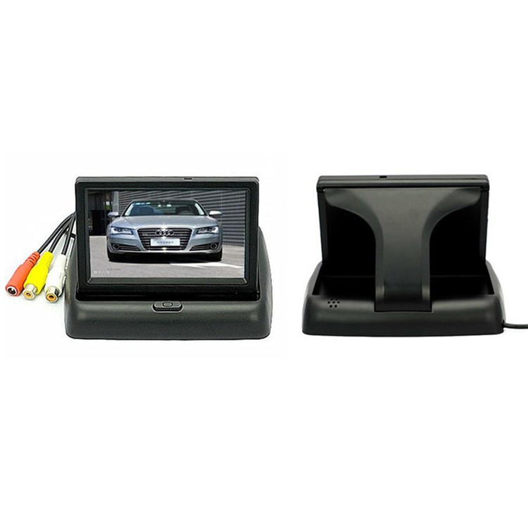 PZ601-C Foldable Car 4.3" LCD Monitor Rear View Camera Parking Reversing Assist Safety System - Black-5