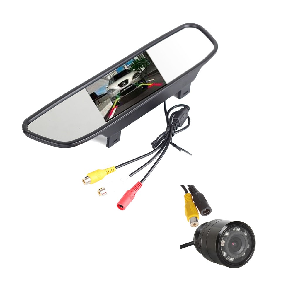 4.3 inch TFT LCD Screen Car Rearview Mirror Display with Back Camera PZ705+PZ402-1
