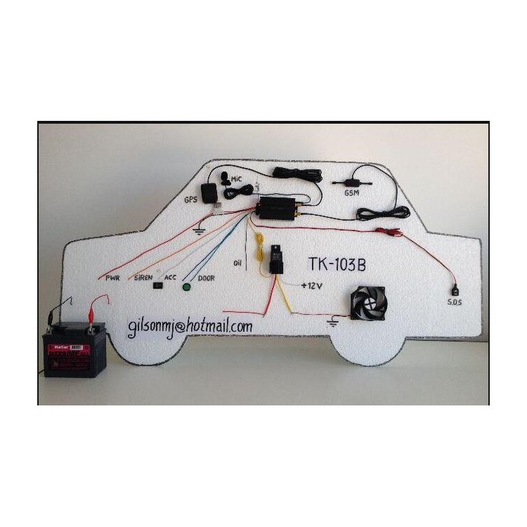 TK103A GPS GPRS SMS Real-time Tracker Quad Band SD Card Slot Anti-theft Move Alarm by SMS - Black-8