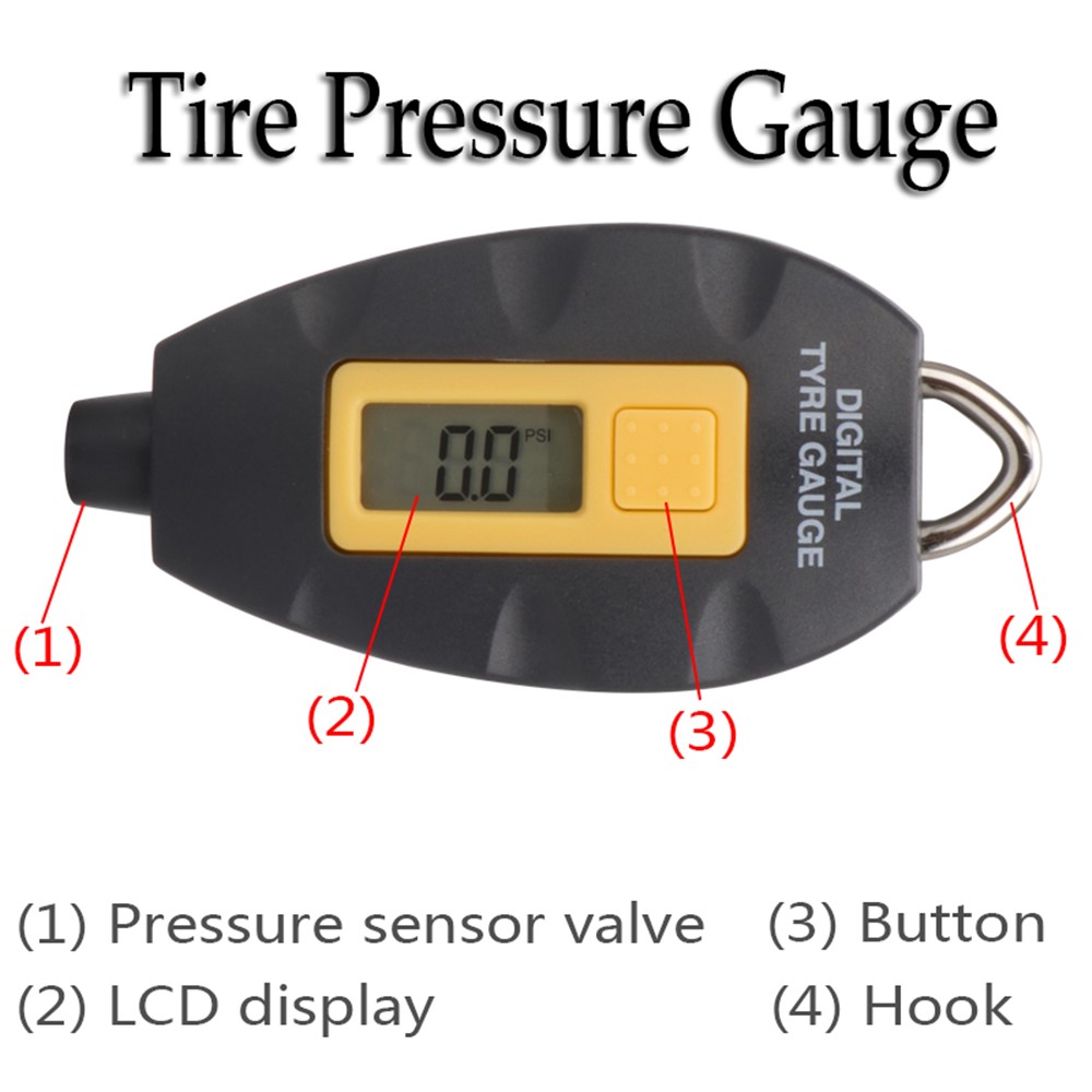 Mini Portable Digital Tire Tyre Pressure Air Gauge with LCD Display-8