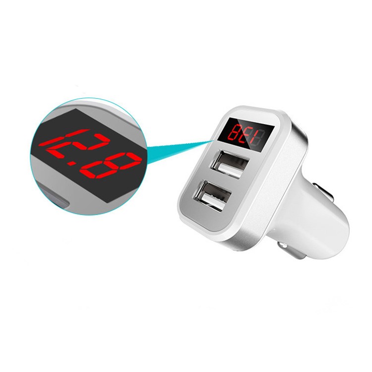 Dual USB Smart Car Charger with LED Display for iPhone iPad Samsung - Random-2