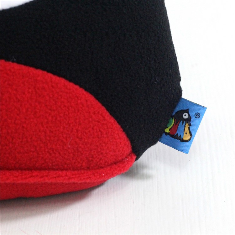 1 Pair Cute Cartoon Pattern Soft Polar Fleece Neck Pillow Car Decor Neck Protection Headrest Pillow - Black / Red-3