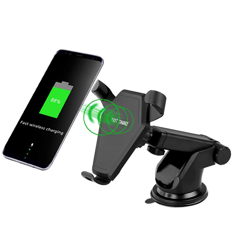 N5-3 Silicone Anti-slip Sucker Qi Wireless Charger with Car Air Vent Mount Holder for iPhone X/8/8 Plus Etc.-1