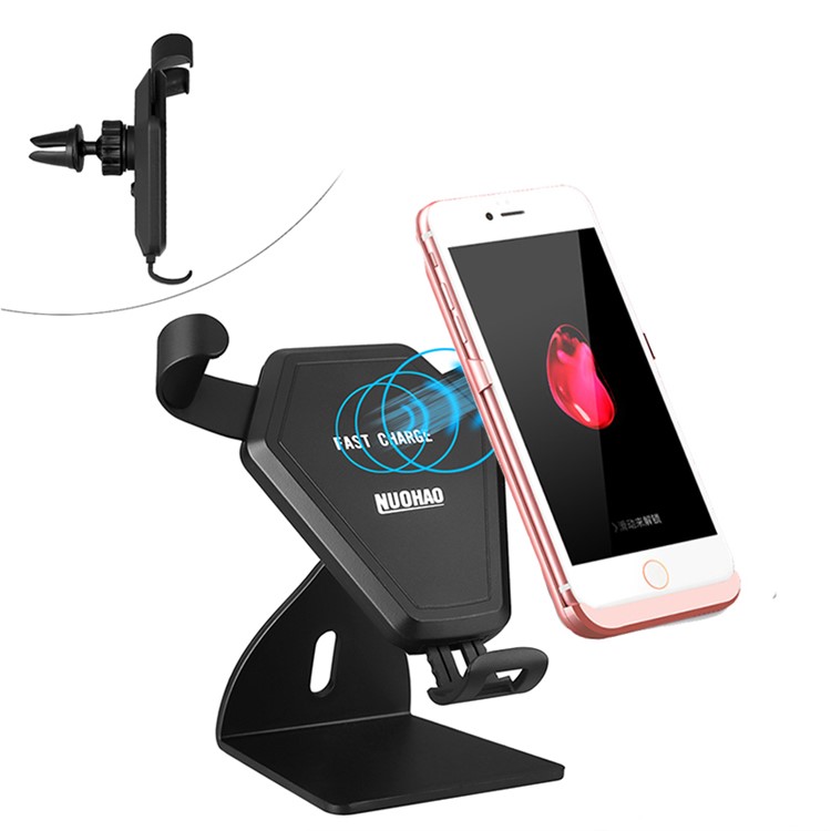 N5-2 Qi Wireless Charging Gravity Air Vent Car Mount Smartphone Holder-1