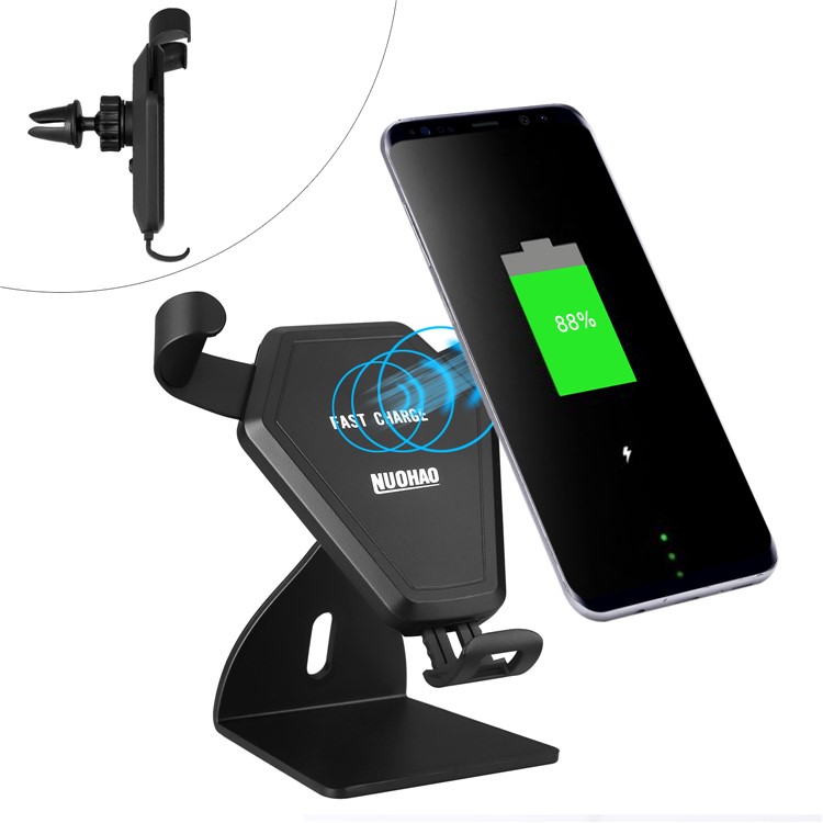 N5-2 Qi Wireless Charging Gravity Air Vent Car Mount Smartphone Holder-11