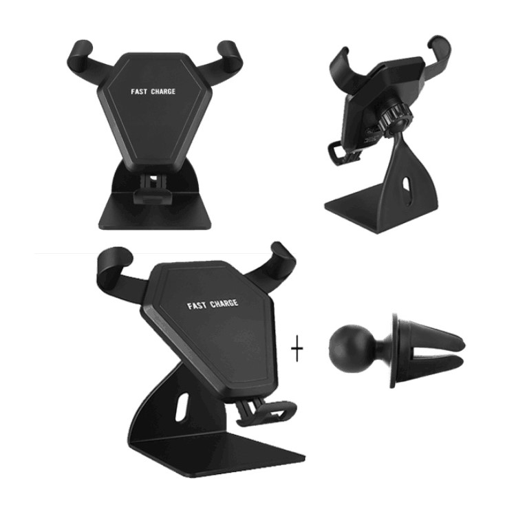 N5-2 Qi Wireless Charging Gravity Air Vent Car Mount Smartphone Holder-15